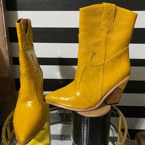 Yellow cowboy boots